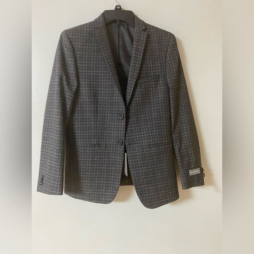 Michael Kors Grey/Red Comfort Fit Suit Jacket *NWT*